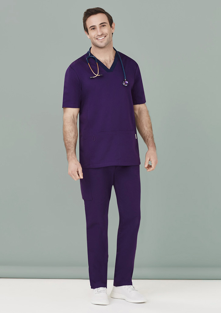 Purple Mens Riley Straight Leg Scrub Pant