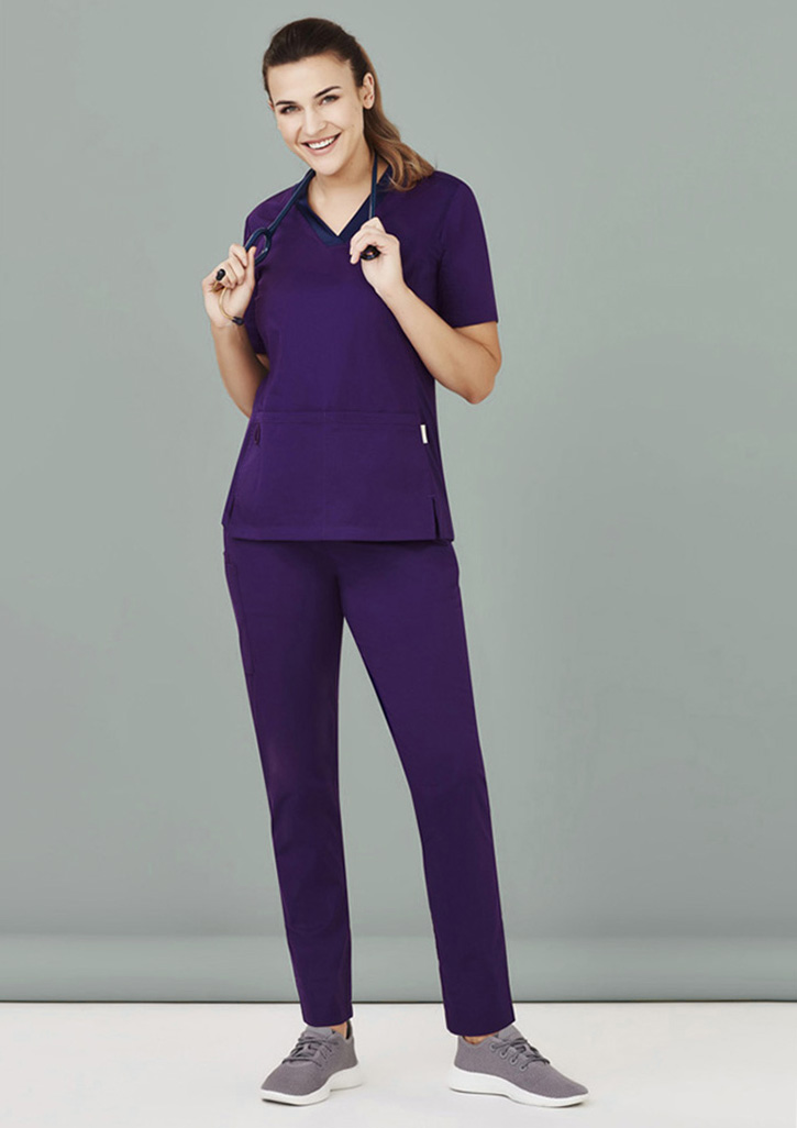 Purple Womens Riley Stretch Scrub Top