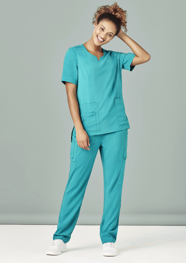 Womens Avery Round Neck Scrub Top